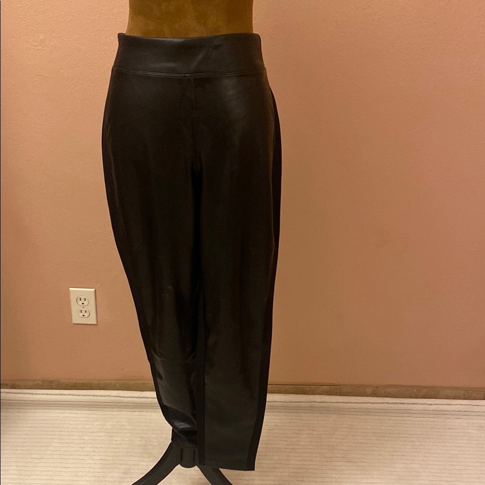 ELIE Black Faux Leather Pants